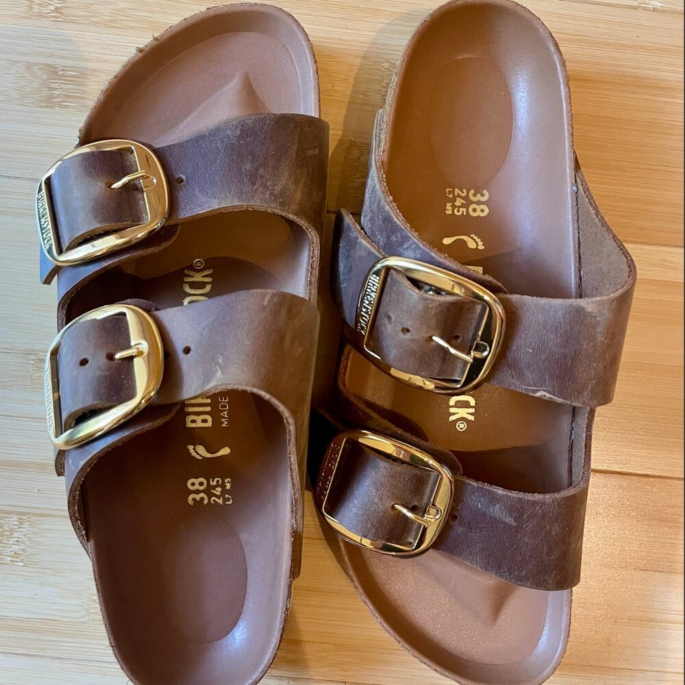 Birkenstocks Arizona Big Buckle Cognac Size 38